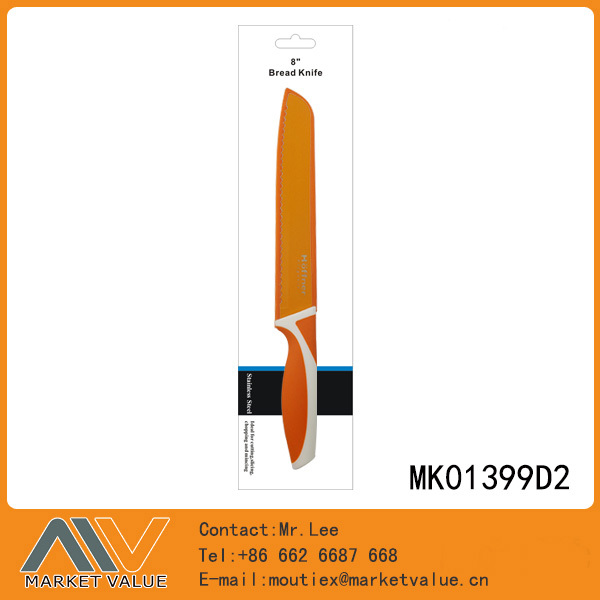 8in BREAD KNIFE NON STICKER BLADE with PP with TPR Handle DB