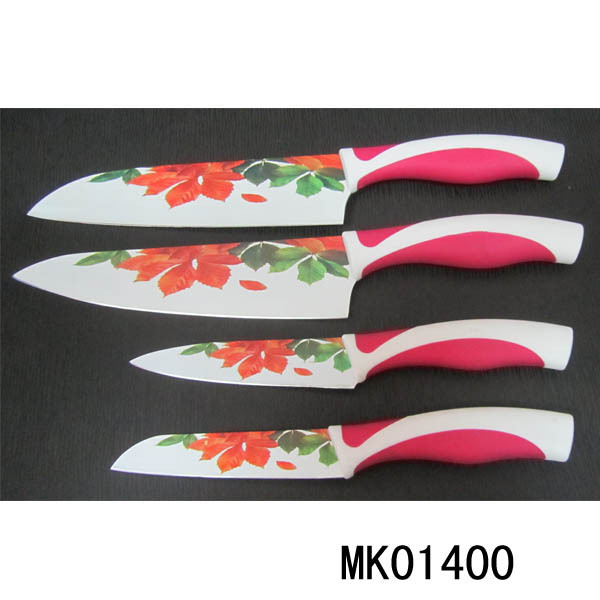 SET of 4 NON STICK COATING KITCHEN KNIFE