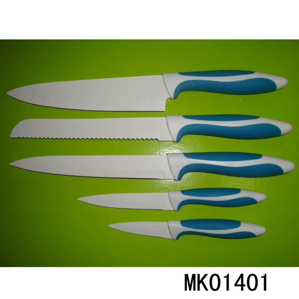 SET of 5 KITCHEN KNIFE with PLASTIC Handle