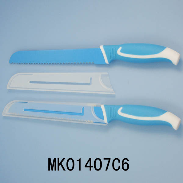 8in PLASTIC Handle NON STICK COATING BREAD KNIFE TC