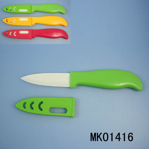 3in PLASTIC Handle CERAMIC FRUIT KNIFE WBLADE COVER