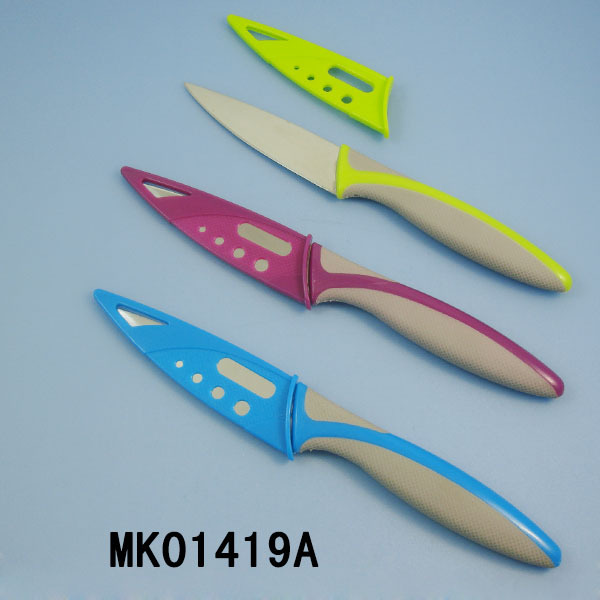 3.5in SS FRUIT KNIFE with PP COVER POLY BAG