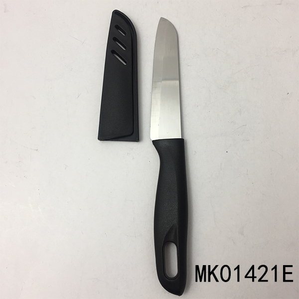 4in BLACK FRUIT KNIFE with PP COVER IN POLYBAG