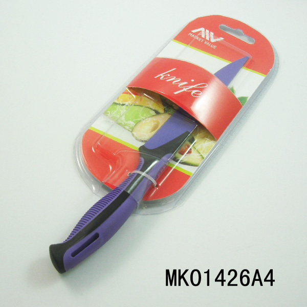 5in NON STICK COATING UTILITY KNIVES with RUBBER Handle