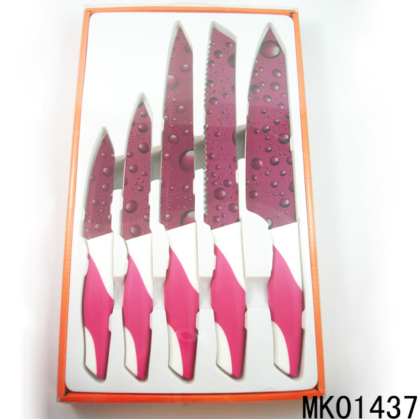 5PCS SS RUBBER Handle NON STICK KITCHEN TOOLS style 2