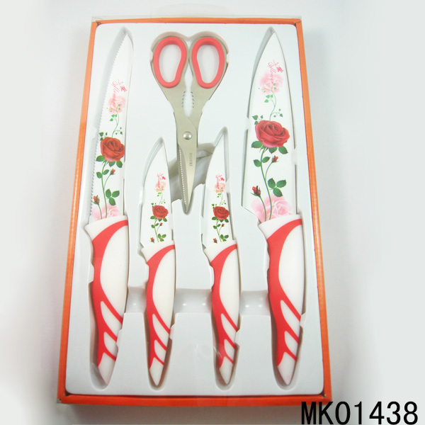 5PCS SS RUBBER Handle NON STICK KITCHEN TOOLS