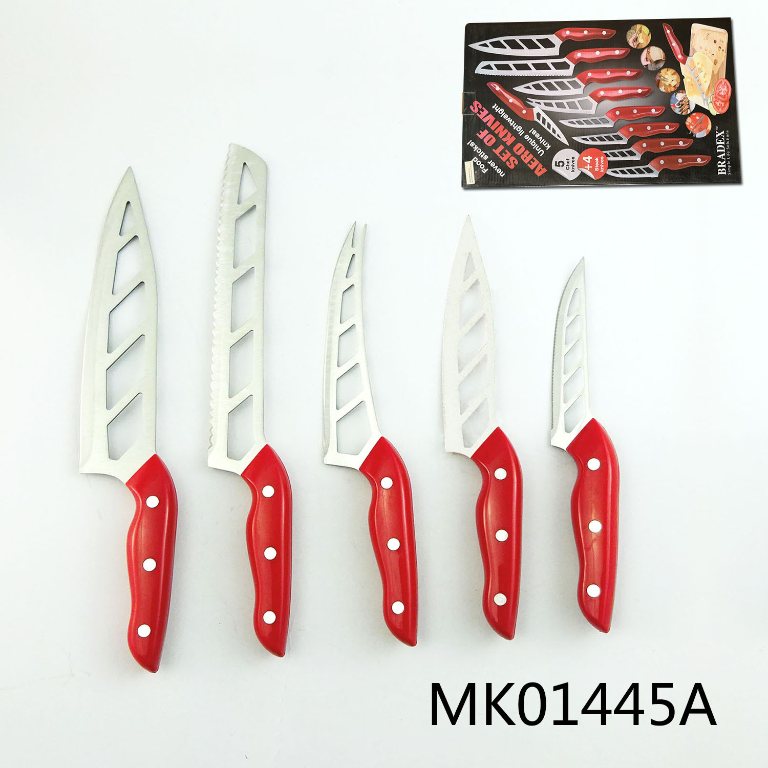 9PCS AERO KNIVES in BOX5PC KNIVES with 4PC STEAK KNIVES