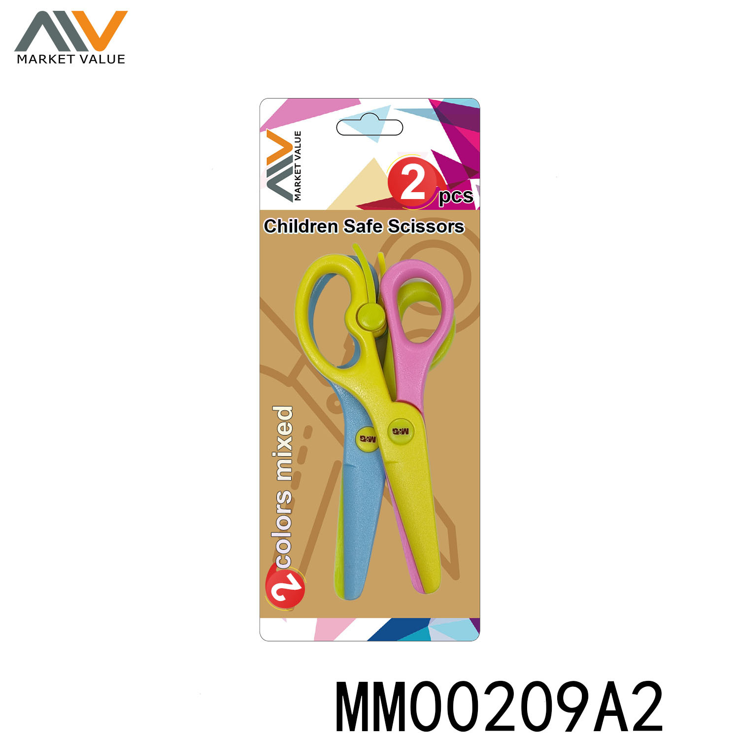 2 PIECE 100% PLASTIC CHILDEN SAFE SCISSORS