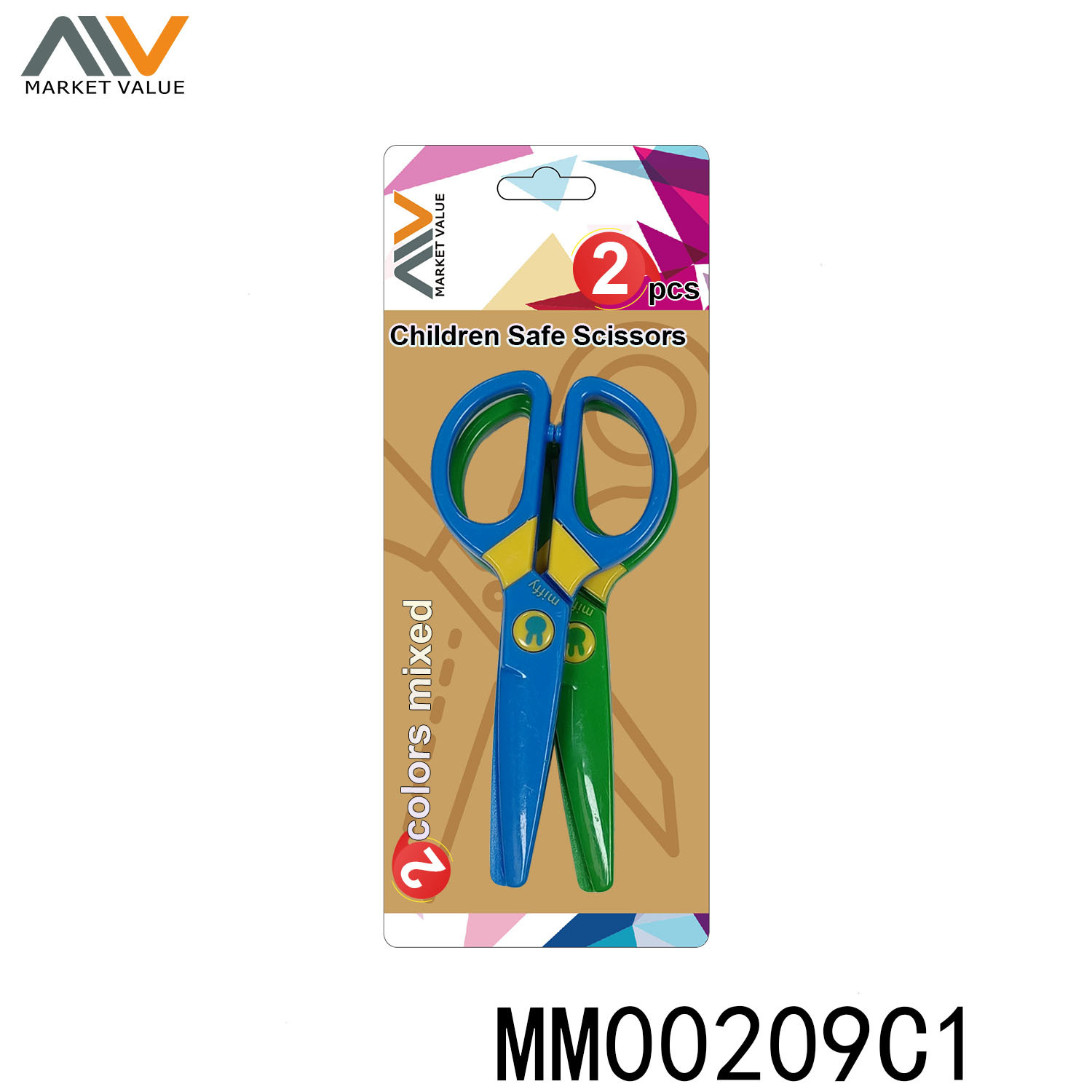 2 PIECE 100% PLASTIC CHILDEN SAFE SCISSORS style 3