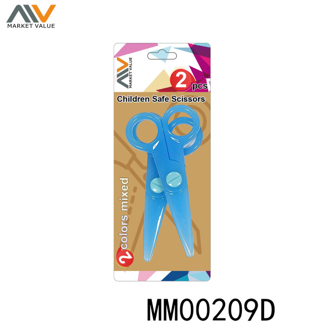 2 PIECE 100% PLASTIC CHILDEN SAFE SCISSORS style 4