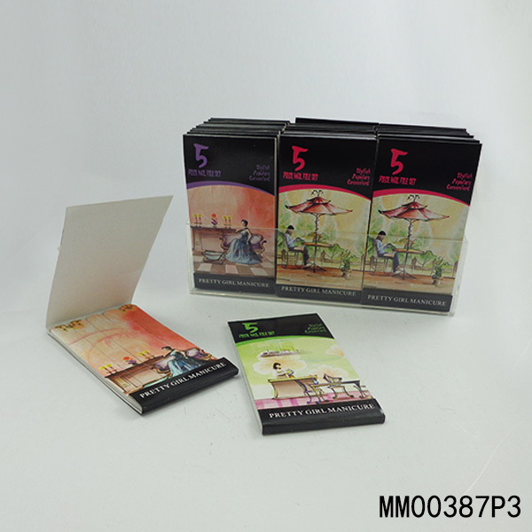 SET of 5 NAIL FILE WHEEL CARD with PVC SHOW BOX