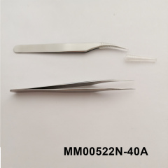SS TWEEZER CURVE MOUTH SATIN FINISH