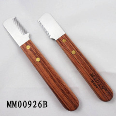SS PET COMB with WOODEN Handle style 2