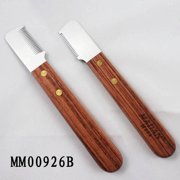 SS PET COMB with WOODEN Handle style 2