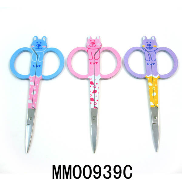 BEAUTY SCISSORS with MEN BEAR DESIGN DRAPE COATING Handle
