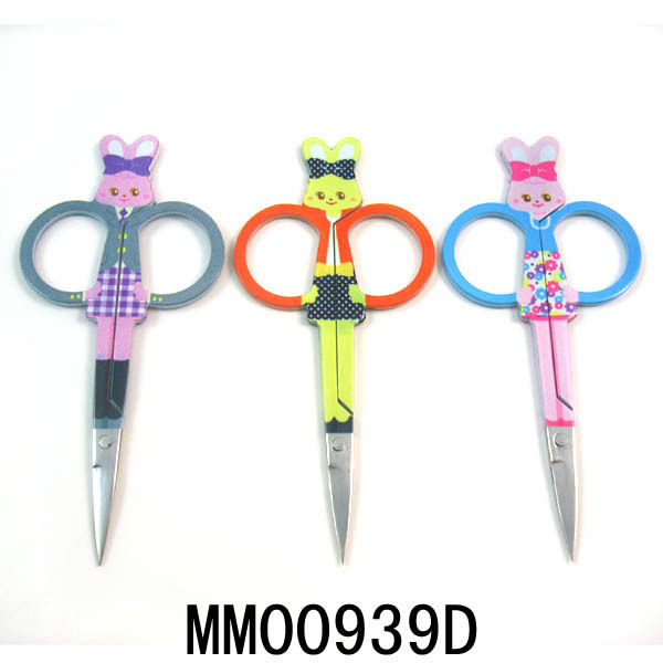 BEAUTY SCISSORS with RABBIT DESIGN DRAPE COATING Handle