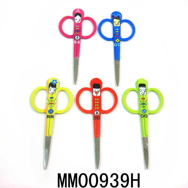 BEAUTY SCISSORS WBUTTON DOLL DESIGN DRAPE COATING Handle