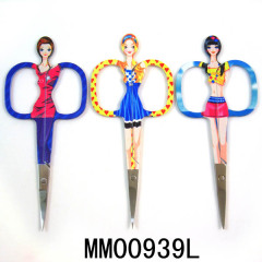 BEAUTY SCISSORS with GIRL DESIGN DRAPE COATING Handle