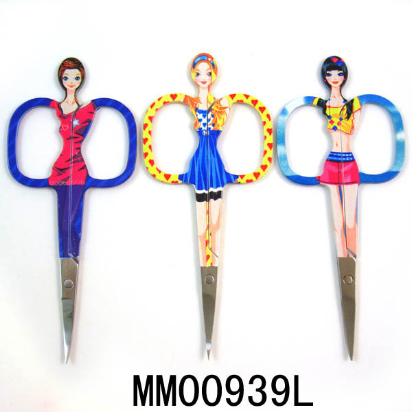 BEAUTY SCISSORS with GIRL DESIGN DRAPE COATING Handle