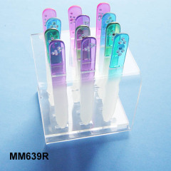 Transparent Glass Nail File with Stand