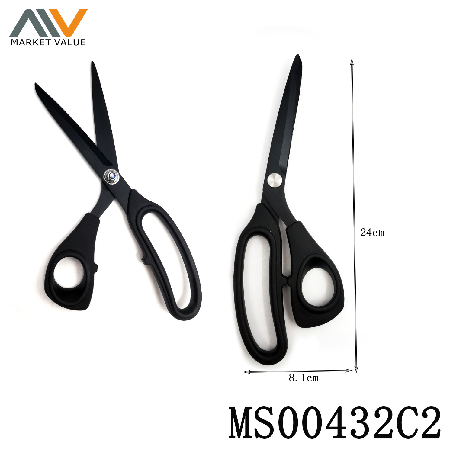 9.5in SS Black Titanium Plated Scissors