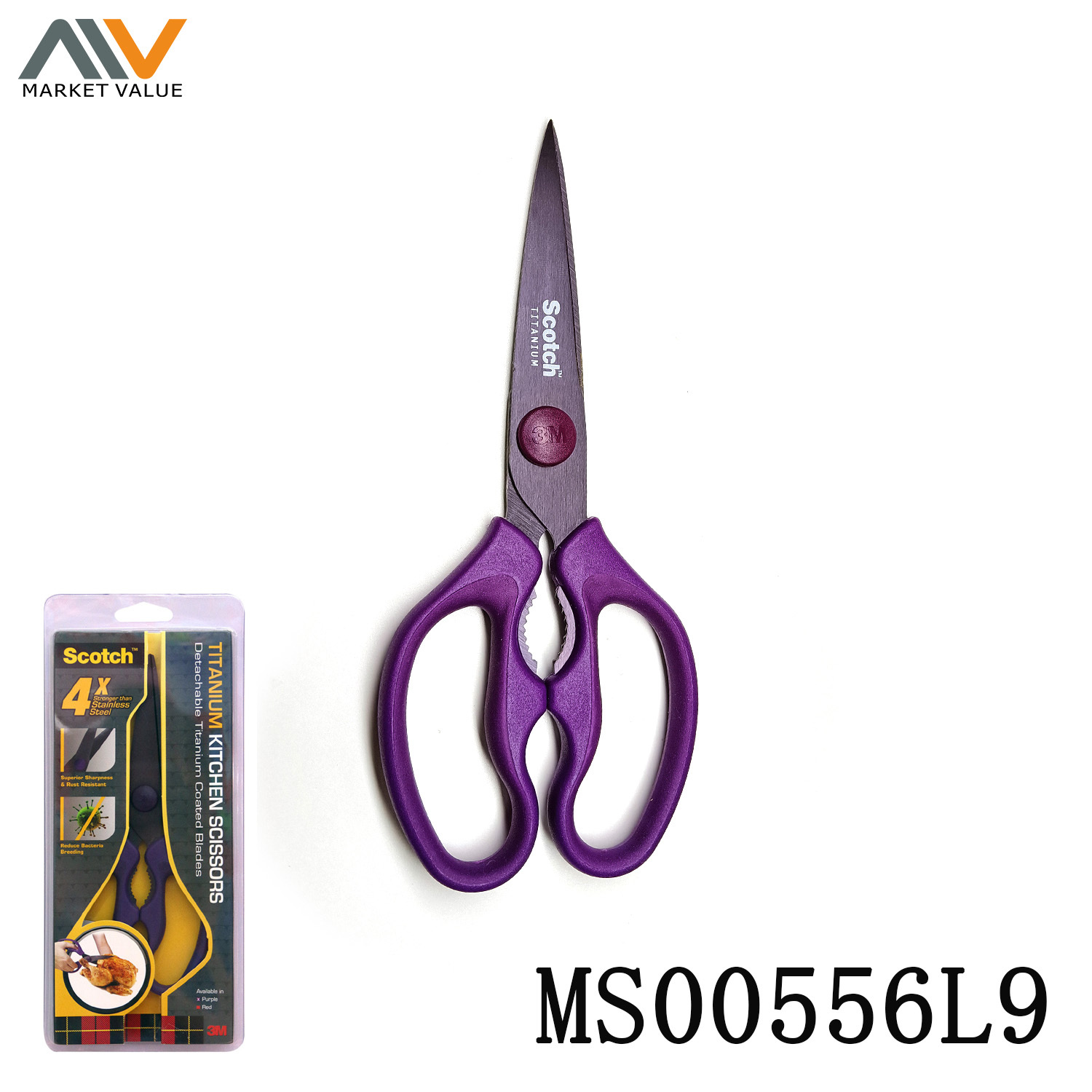 Multipurpose Titanium Plated Kitchen Scissors PVC BOX