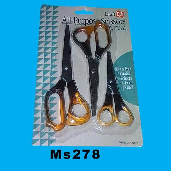 3PCS SCISSORS TRANSPRENT Handle SET