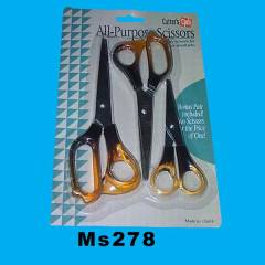 3PCS SCISSORS TRANSPRENT Handle SET