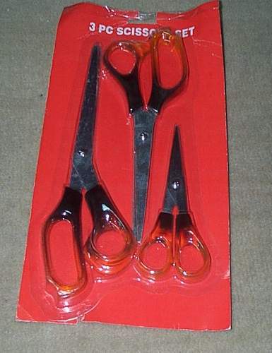 3PCS SCISSORS TRANSPRENT Handle