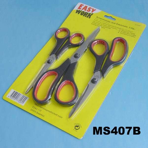 3PCS SS SCISSORS SOFT GRIP Handle