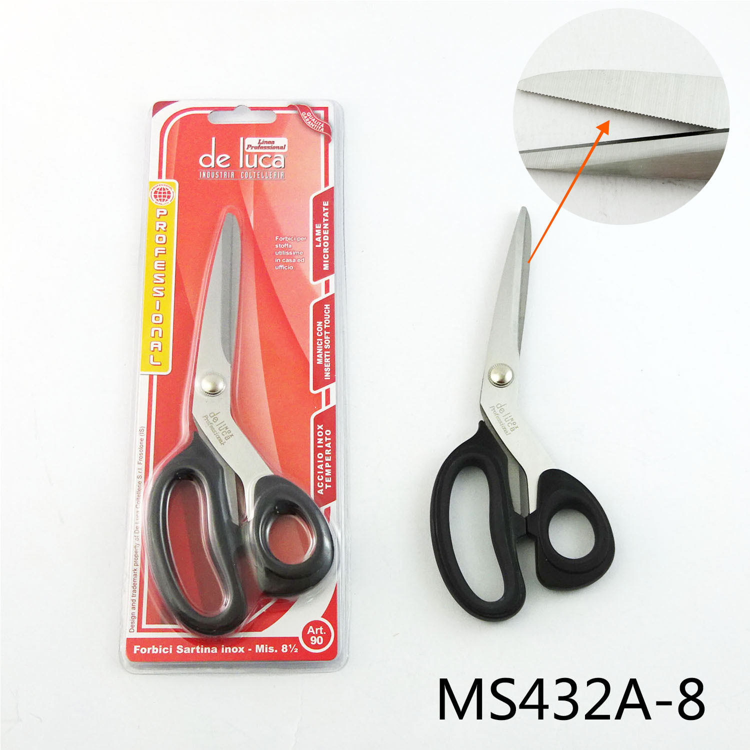 8in dressmaker scissors with sawtooth