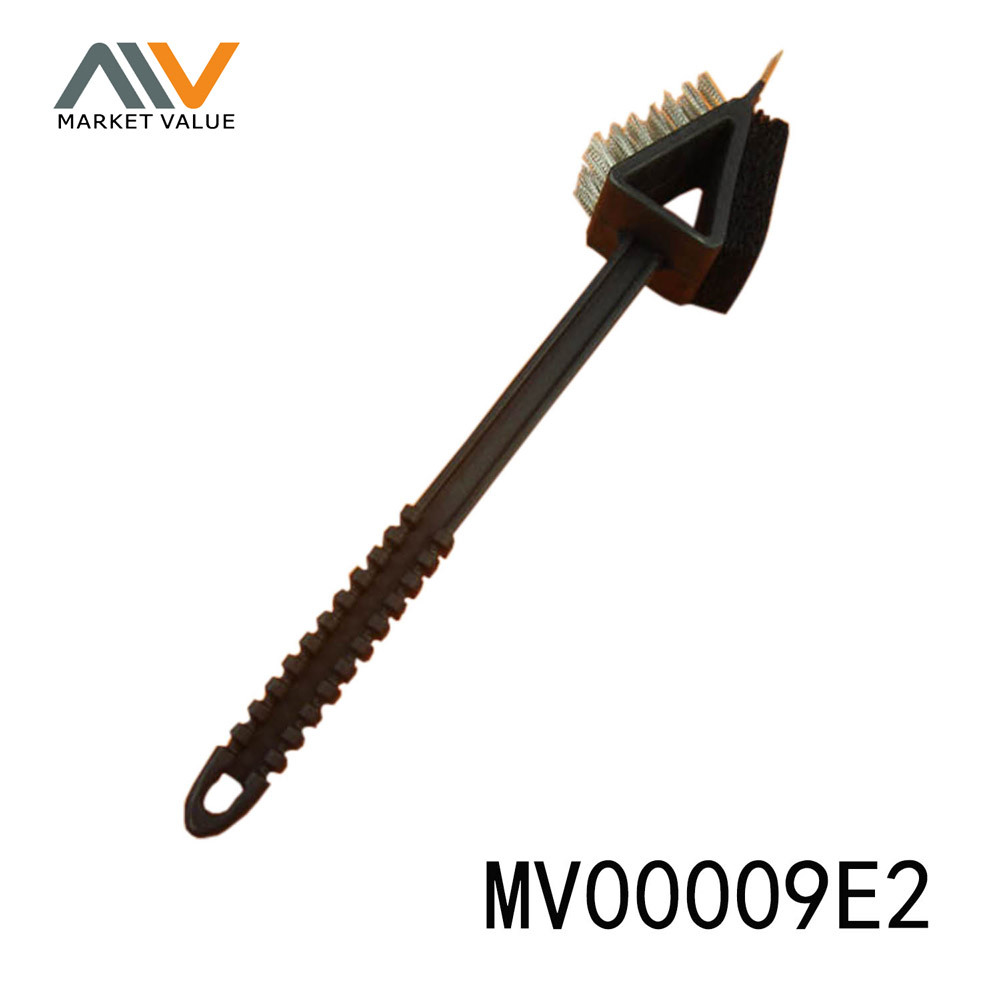 14in BBQ BRUSH PLASTIC Handle HANG TAG
