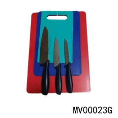 SS KNIFE SET with PLASTIC CUTTING BOARD