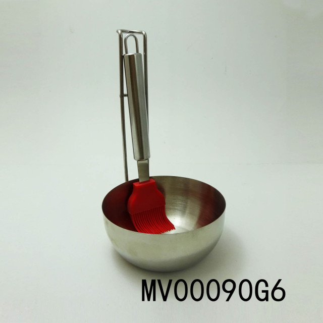 B2PCS BBQ TOOLSOIL PAN with SILICONE BRUSH TC