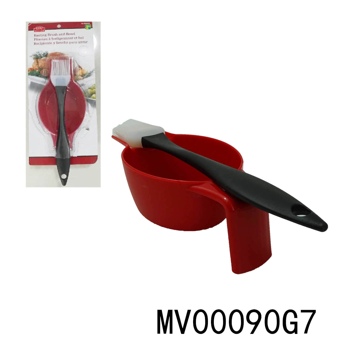 B2PCS BBQ TOOLSNYLON BOWL with SILICONE BRUSH