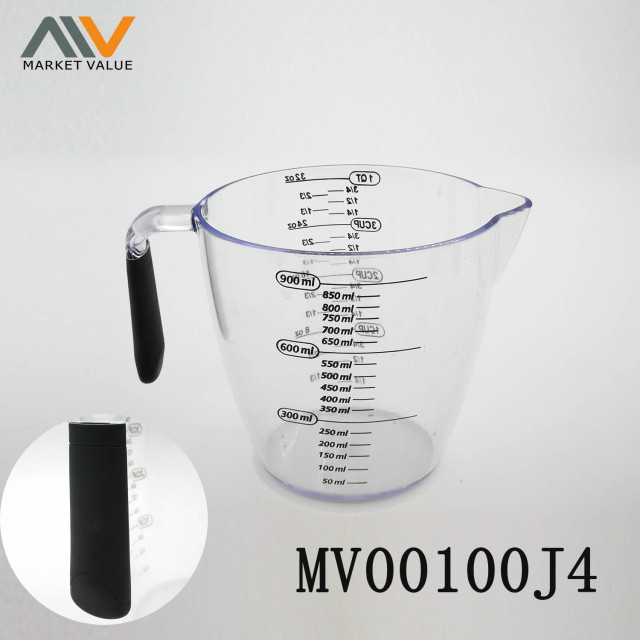 900ml Plastic Measuer Cup with TPR Handle Bag