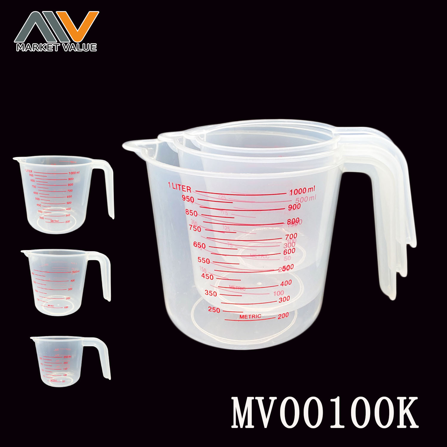 SETS OF 3PCS Platic Measure Cup POLYBAG style 2