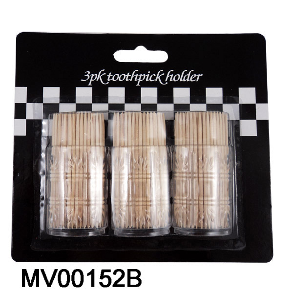 3PCS CANISTERS WOODEN TOOTHPICKS SET 75PCS EACH CASE