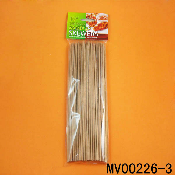 10in 100PCS CARBONIZE BAMBOO SKEWER IN BAG