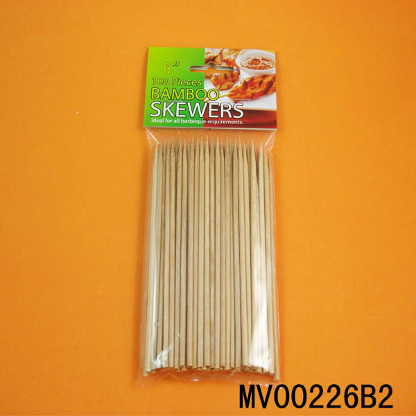 6in 100PCS CARBONIZE BAMBOO SKEWER
