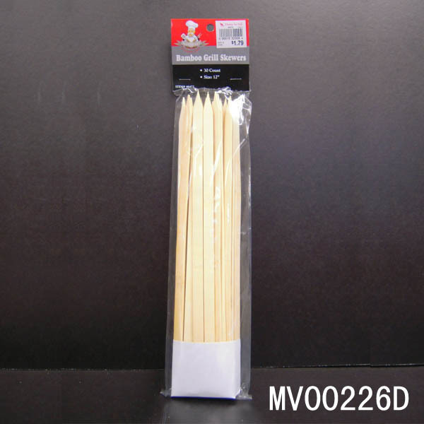 11.5in 30PCS BAMBOO SKEWER FLAT SHAPE
