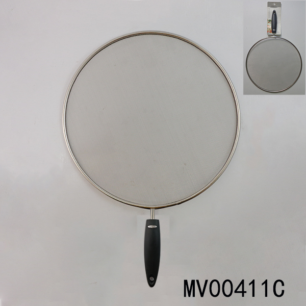 29CM SS SPLATTER SCREEN with PLASTIC Handle TC