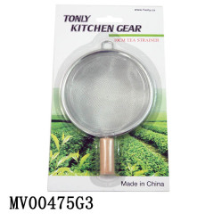 10CM Chrome Tea Strainer Wooden Handle
