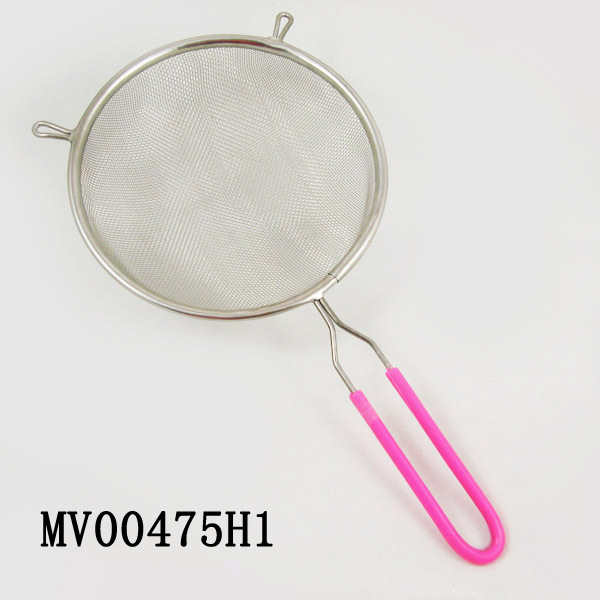 SS MESH STRAINER with SILICONE Handle TAG style 2