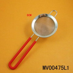 8CM SS DOUBLE NET STRAINER with SILICONE Handle HANG TAG