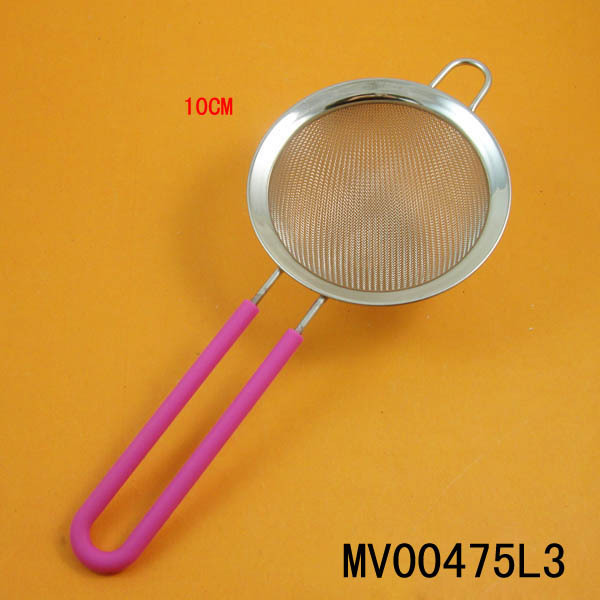 10CM SS STRAINER with SILICONE Handle HANG TAG
