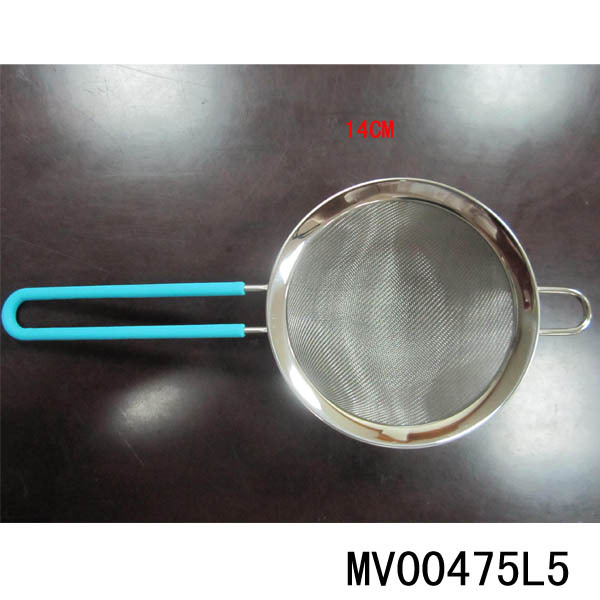 14CM SS STRAINER with SILICONE Handle HANG TAG