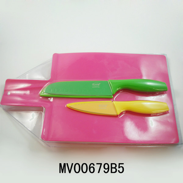 PLASTIC FOLDING CUTTING BOARD and 4in 6in KNIFE
