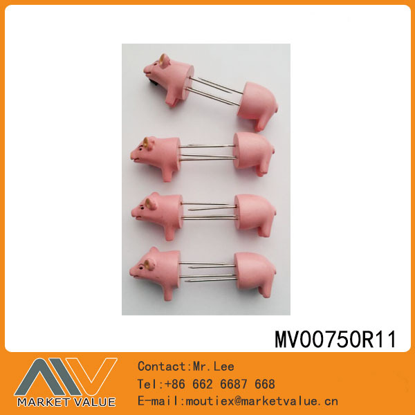 8PCS CORN FORK SET with PIG SHAPED RESIN Handle