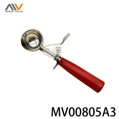 52mm 304 SS Ice Cream Scoop Red PP Handle